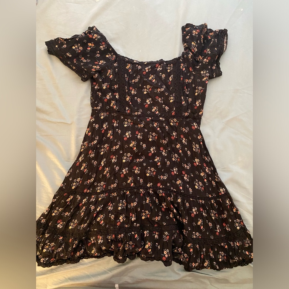 American Eagle Outfitters Black Floral Mini Dress